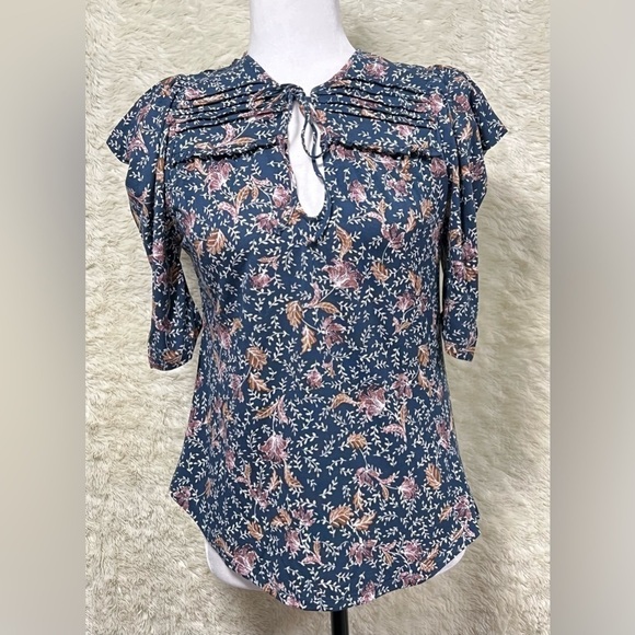 🆕 Matilda Jane Good Hart Surprise Flowers Puff-Sleeve V-Neck Top - Picture 5 of 11